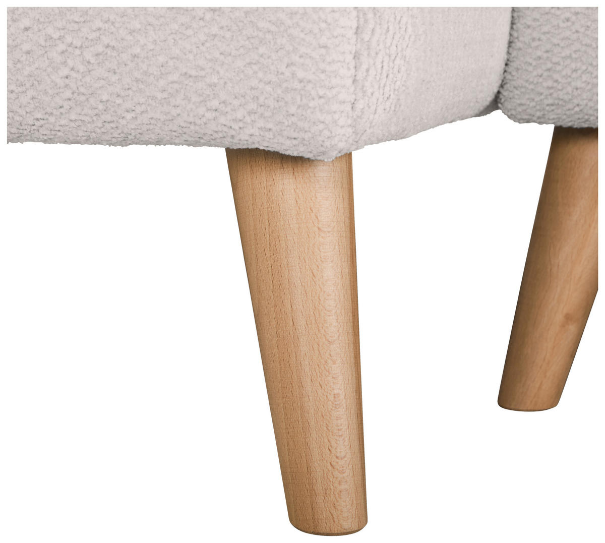 ECKSOFA Weiß Webstoff  - Buchefarben/Weiß, KONVENTIONELL, Holz/Textil (169/294cm) - Carryhome