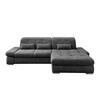 ECKSOFA Anthrazit Chenille  - Chromfarben/Anthrazit, Design, Textil/Metall (300/196cm) - Livetastic