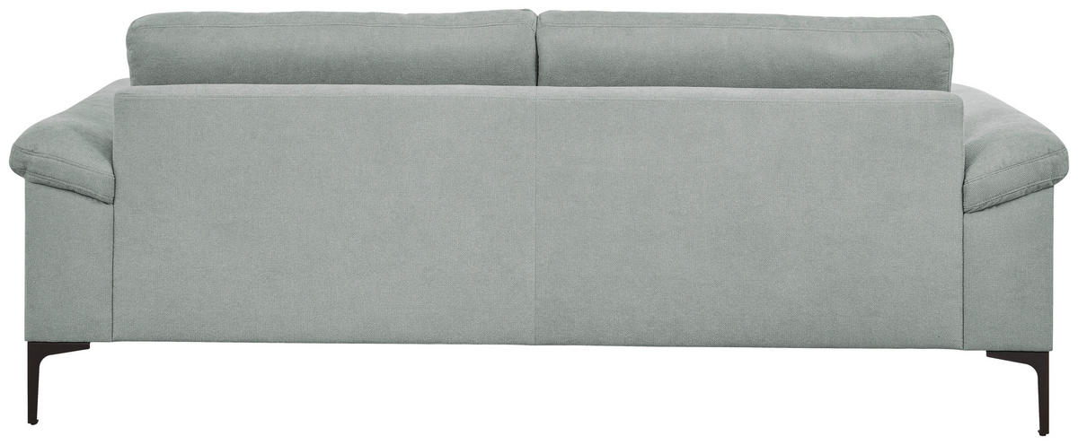 3-SITZER-SOFA in Flachgewebe Blaugrau  - Blaugrau/Schwarz, Design, Textil/Metall (226/89/97cm) - Pure Home Lifestyle