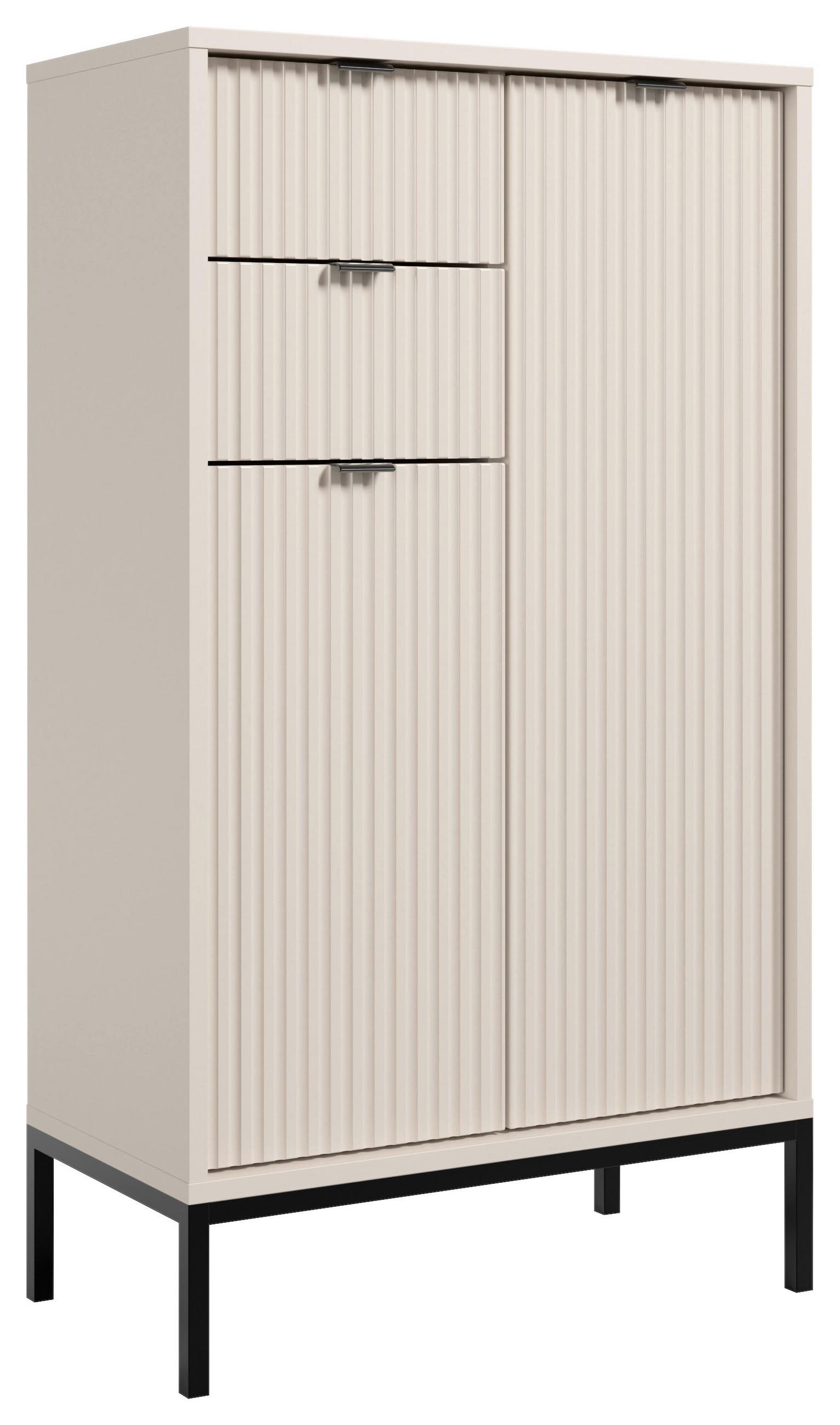 HIGHBOARD  in 60/106/32 cm  - Kaschmir/Schwarz, MODERN, Holzwerkstoff/Metall (60/106/32cm) - MID.YOU