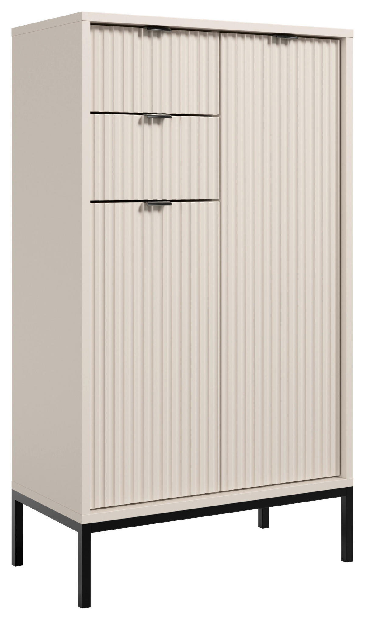 HIGHBOARD  in 60/106/32 cm  - Kaschmir/Schwarz, MODERN, Holzwerkstoff/Metall (60/106/32cm) - MID.YOU