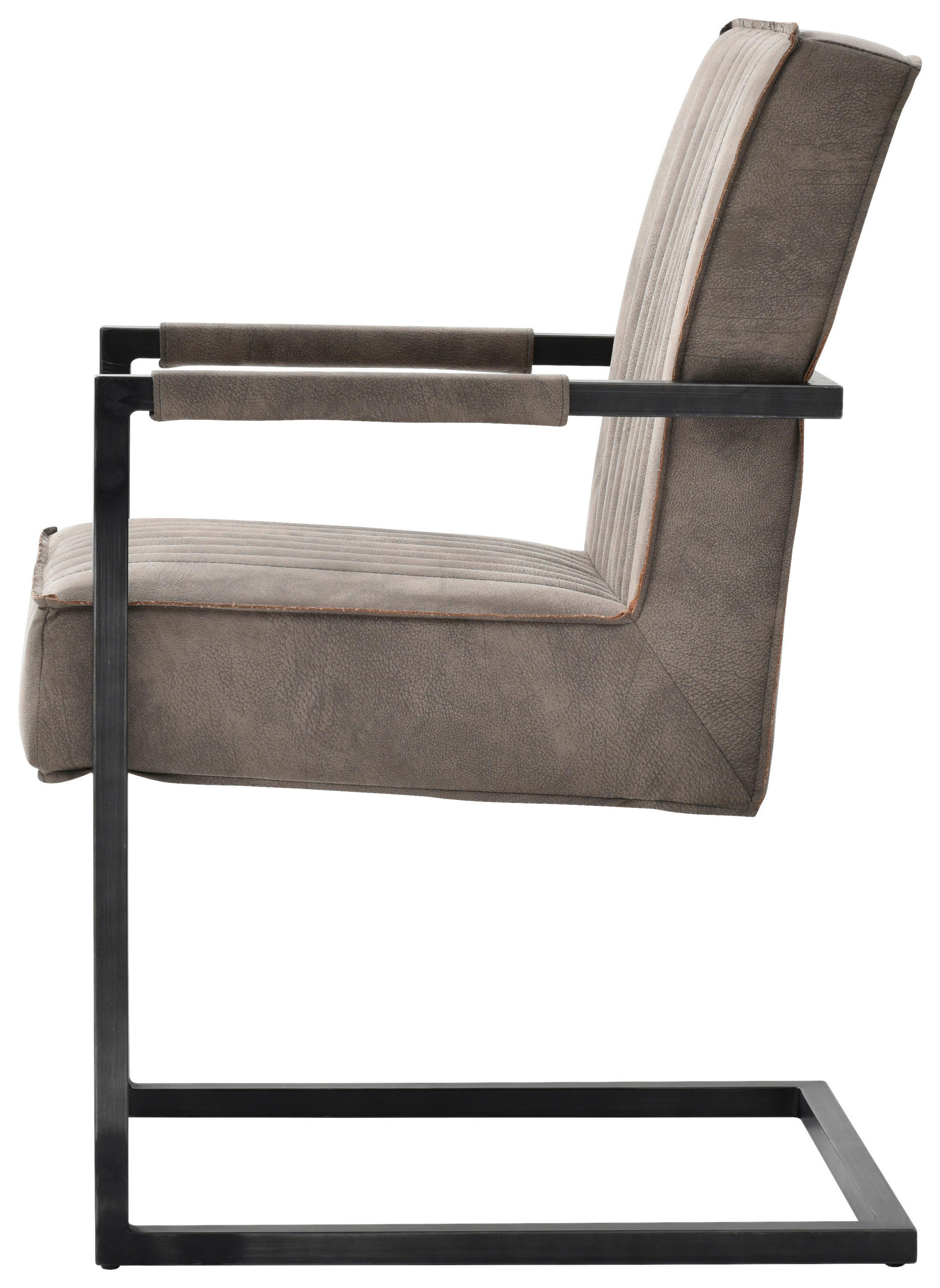 SCHWINGSTUHL  in Eisen  - Taupe/Schwarz, KONVENTIONELL, Textil/Metall (51,5/92/70cm) - MID.YOU