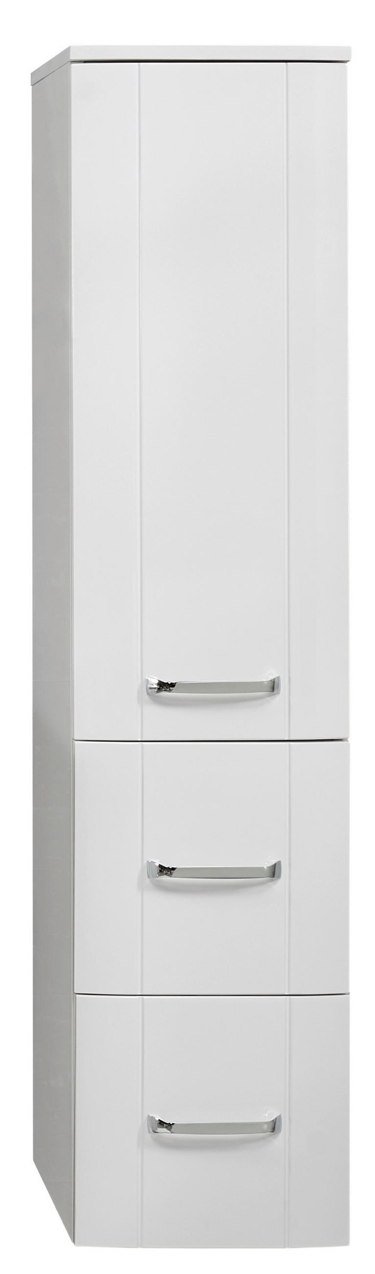 MIDISCHRANK 30/130/38 cm  - Chromfarben/Weiß Hochglanz, MODERN, Glas/Holzwerkstoff (30/130/38cm) - Sadena