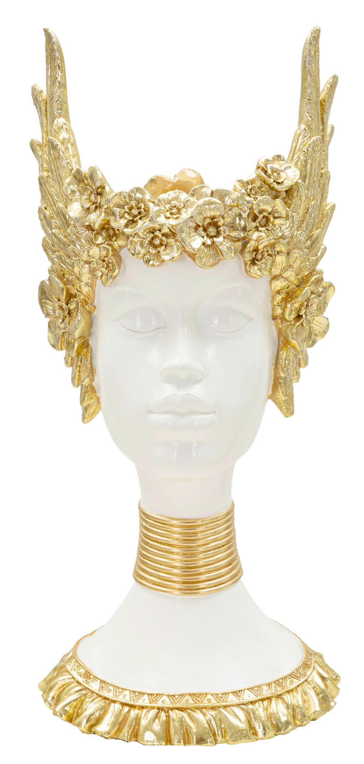 Skulptur Athena Statue Weiß Goldfarben B: 17,5 cm