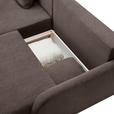 ECKSOFA Braun Cord Rückenkissen, Bettkasten, Schlaffunktion, Rücken echt, Liegefläche im Originalstoff  - Schwarz/Braun, KONVENTIONELL, Kunststoff/Textil (217/146cm) - Carryhome