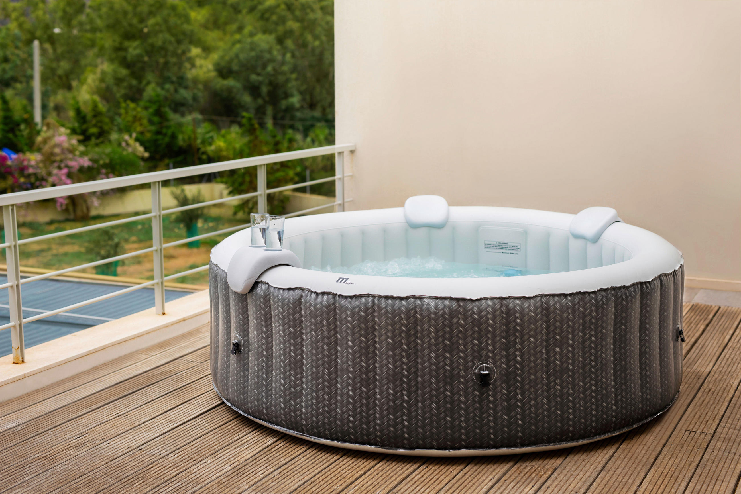 WHIRLPOOL MSPA COMFORT OTTOMAN 204/70 cm  - Anthrazit/Weiß, KONVENTIONELL, Kunststoff (204/70cm) - Atrigo