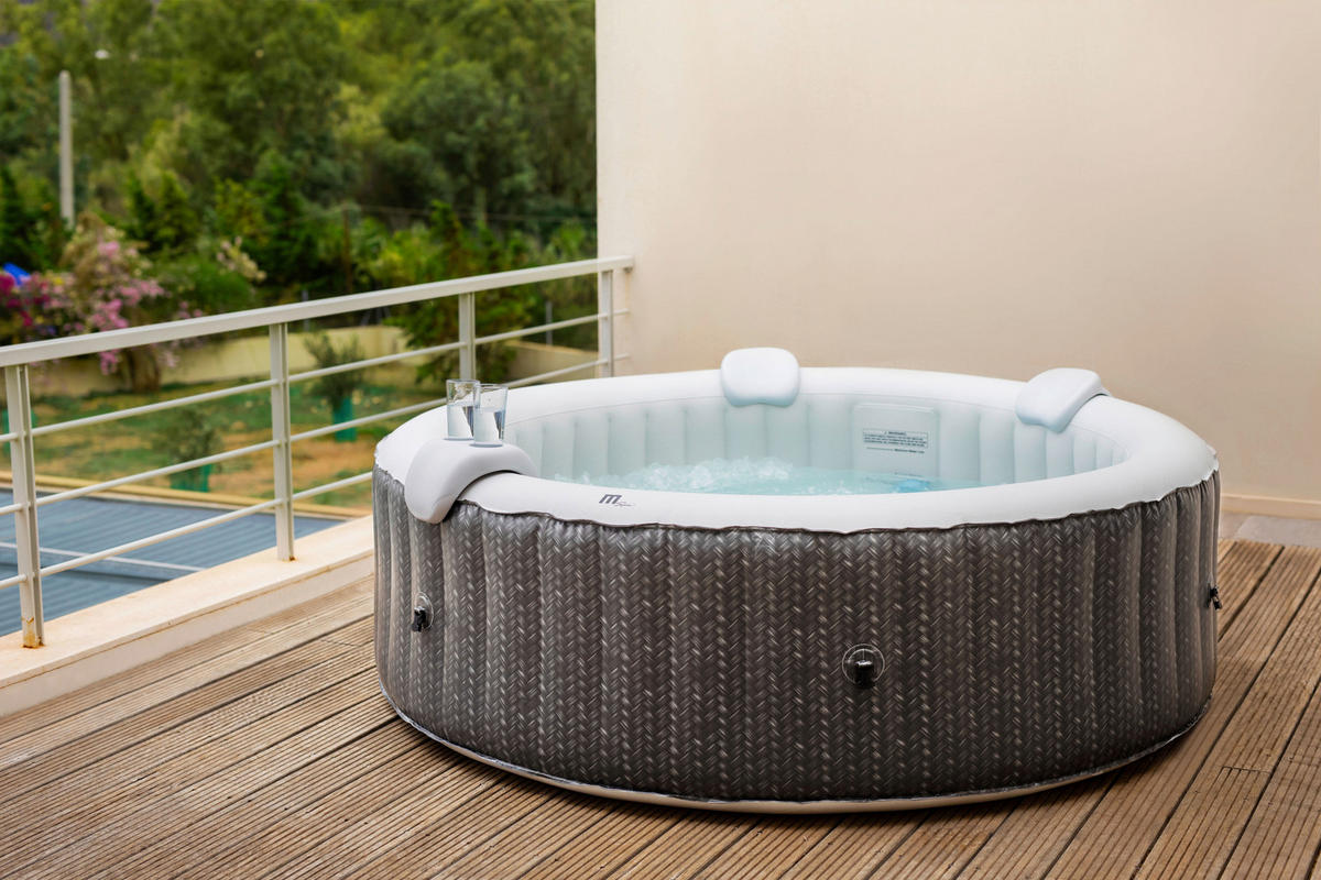 WHIRLPOOL MSPA COMFORT OTTOMAN 204/70 cm  - Anthrazit/Weiß, KONVENTIONELL, Kunststoff (204/70cm) - Atrigo