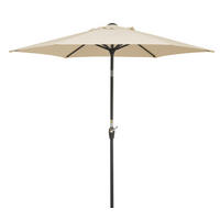 SONNENSCHIRM 220 cm Naturfarben  - Anthrazit/Naturfarben, Basics, Textil/Metall (220/210/220cm) - Schneider