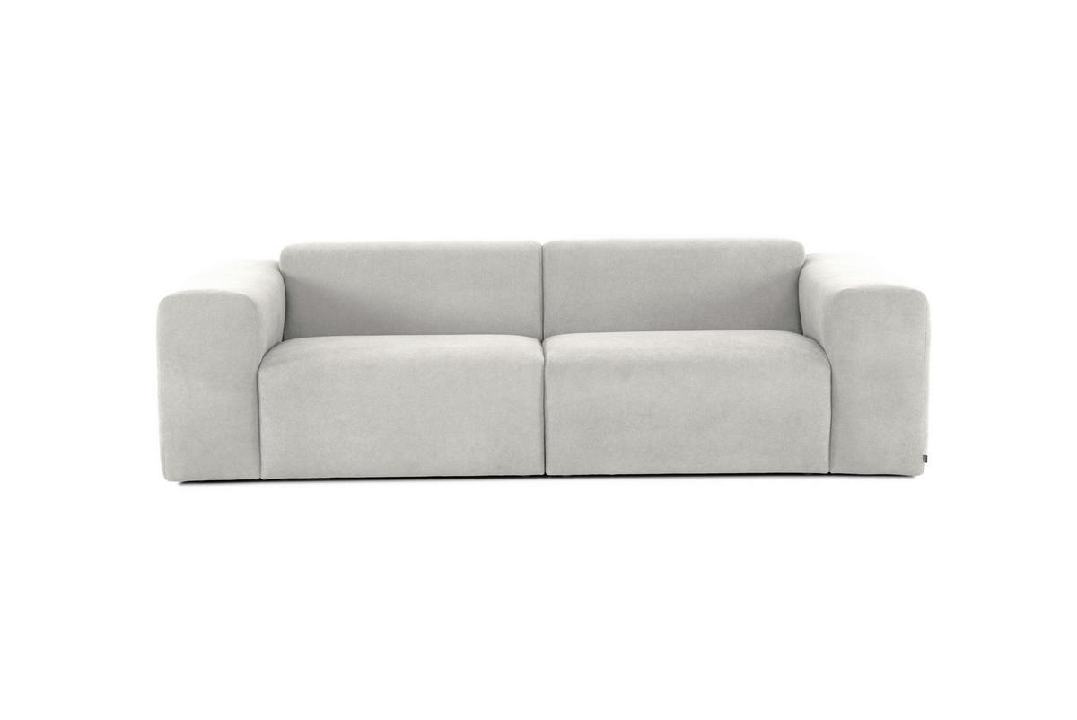 3-SITZER-SOFA in Struktur Hellgrau  - Hellgrau/Schwarz, Design, Kunststoff/Textil (266/76/116cm) - MID.YOU