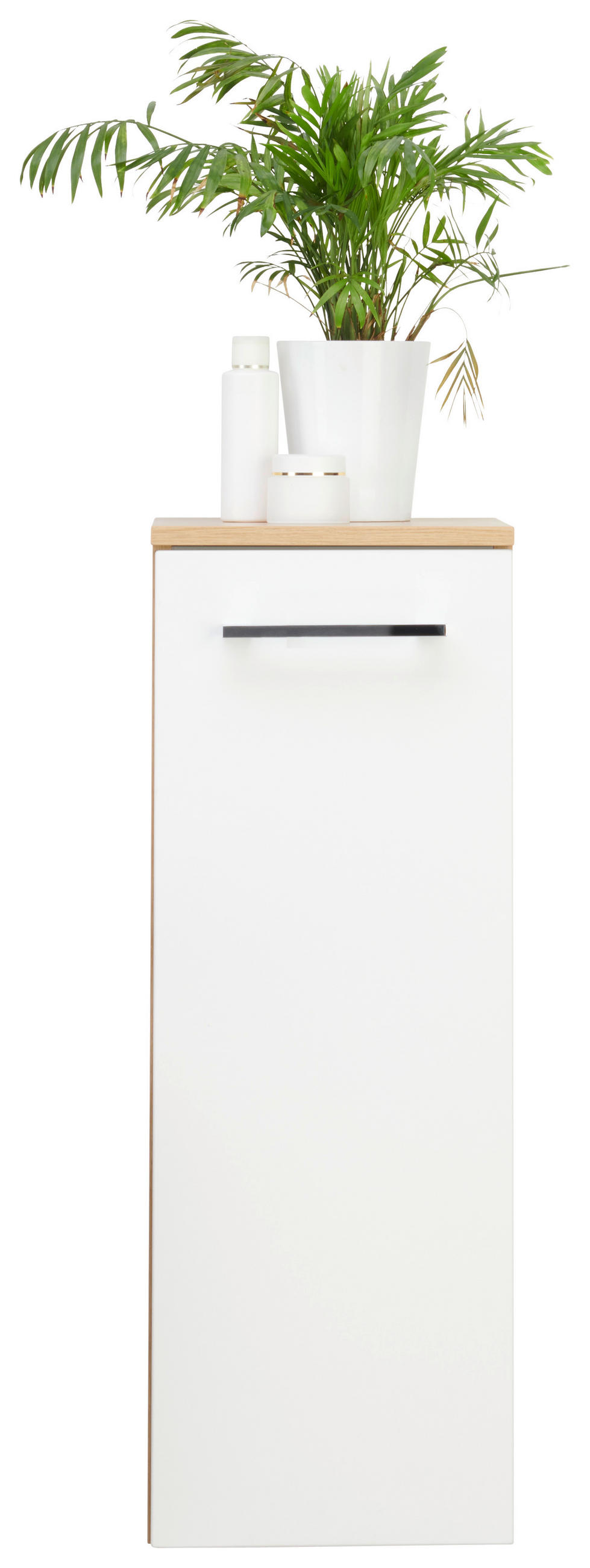 UNTERSCHRANK 30,5/81/32 cm   - Eichefarben/Silberfarben, MODERN, Glas/Holzwerkstoff (30,5/81/32cm) - Voleo