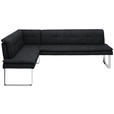 ECKBANK 174/233 cm in Schwarz, Chromfarben - Chromfarben/Schwarz, Design, Textil/Metall (174/233cm) - Novel