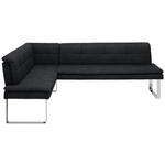 ECKBANK 174/253 cm  in Schwarz, Chromfarben  - Chromfarben/Schwarz, Design, Textil/Metall (174/253cm) - Novel
