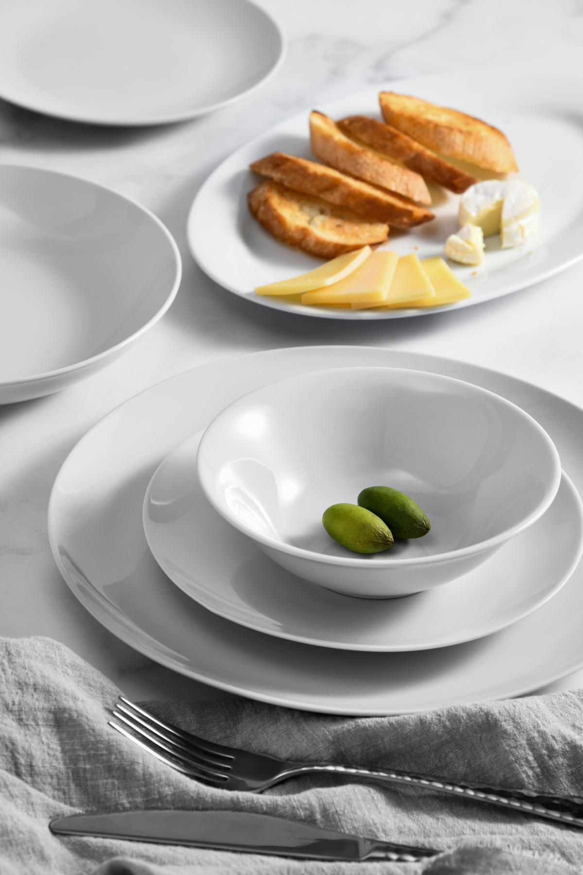 KOMBISERVICE Weiß 100-teilig 12 Personen  - Weiß, Basics, Keramik - Novel