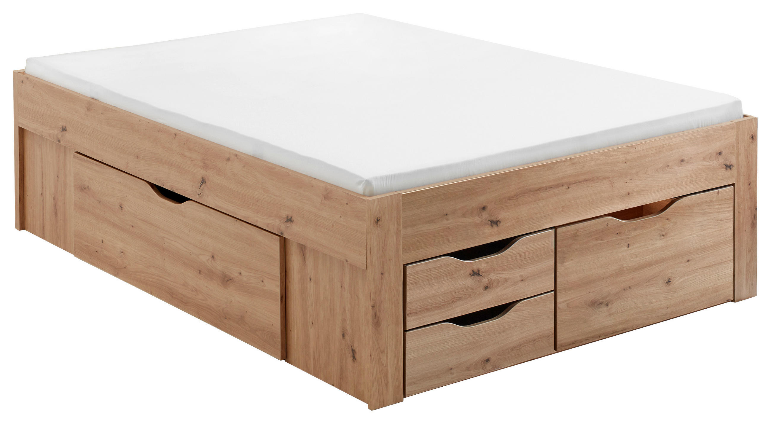 STAURAUMBETT 140/200 cm in Eiche Artisan - Eiche Artisan, KONVENTIONELL, Holzwerkstoff (140/200cm) - Boxxx