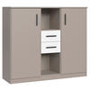 HIGHBOARD  122/105/41 cm 2 Schublade(n)  - Weiss/Schwarz, Design, Holzwerkstoff/Kunststoff (122/105/41cm) - Carryhome