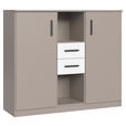 HIGHBOARD , 122/105/41 cm, 2 Schublade(n)  - Schwarz/Weiß, Design, Holzwerkstoff/Kunststoff (122/105/41cm) - Carryhome