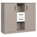 HIGHBOARD , 122/105/41 cm, 2 Schublade(n)  - Schwarz/Weiß, Design, Holzwerkstoff/Kunststoff (122/105/41cm) - Carryhome