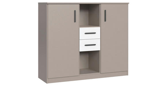 HIGHBOARD , 122/105/41 cm, 2 Schublade(n)  - Schwarz/Weiß, Design, Holzwerkstoff/Kunststoff (122/105/41cm) - Carryhome