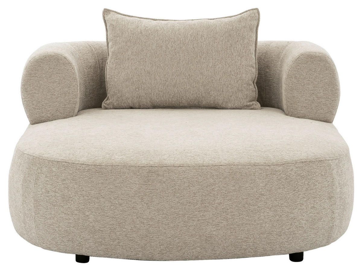 XXL-SESSEL Chenille Beige    - Beige/Schwarz, Design, Kunststoff/Textil (122/76/156cm) - Livetastic
