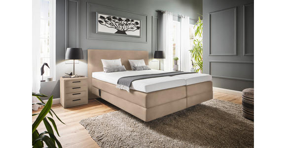 BOXSPRINGBETT 160/200 cm  in Beige  - Beige, KONVENTIONELL, Holz/Textil (160/200cm) - Dieter Knoll