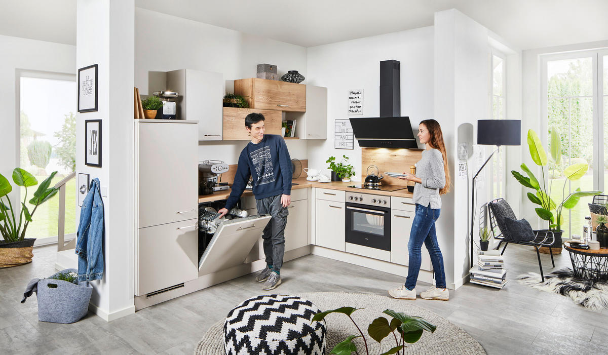 EINBAUKÜCHE   - Grau, Design, Holzwerkstoff - Celina