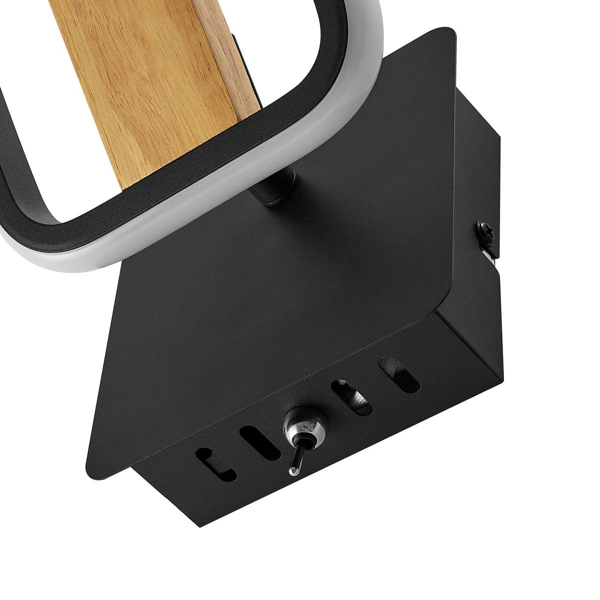 LED-STRAHLER Miriam 14/13,5/9,5 cm   - Eschefarben/Schwarz, Design, Holz/Kunststoff (14/13,5/9,5cm) - Novel