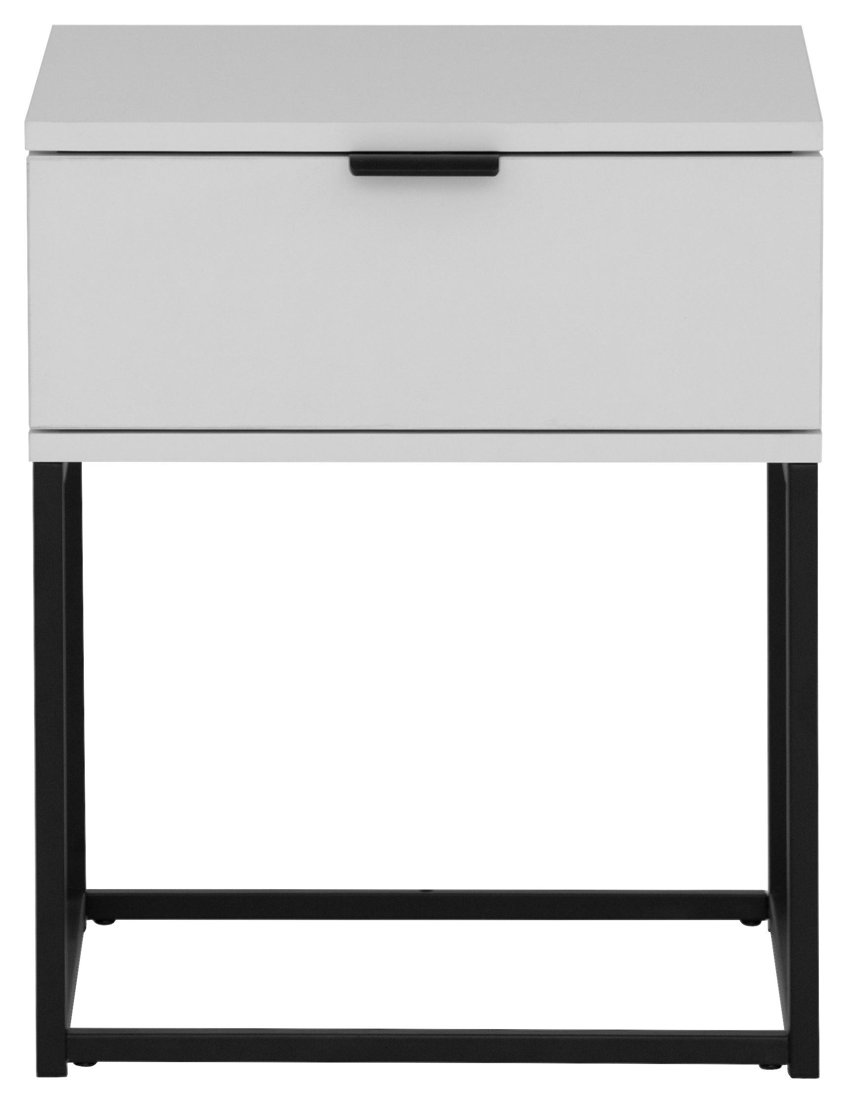 NACHTSCHRANK 42,5/52/38,5 cm  - Schwarz/Weiß, KONVENTIONELL, Holzwerkstoff/Metall (42,5/52/38,5cm) - Boxxx
