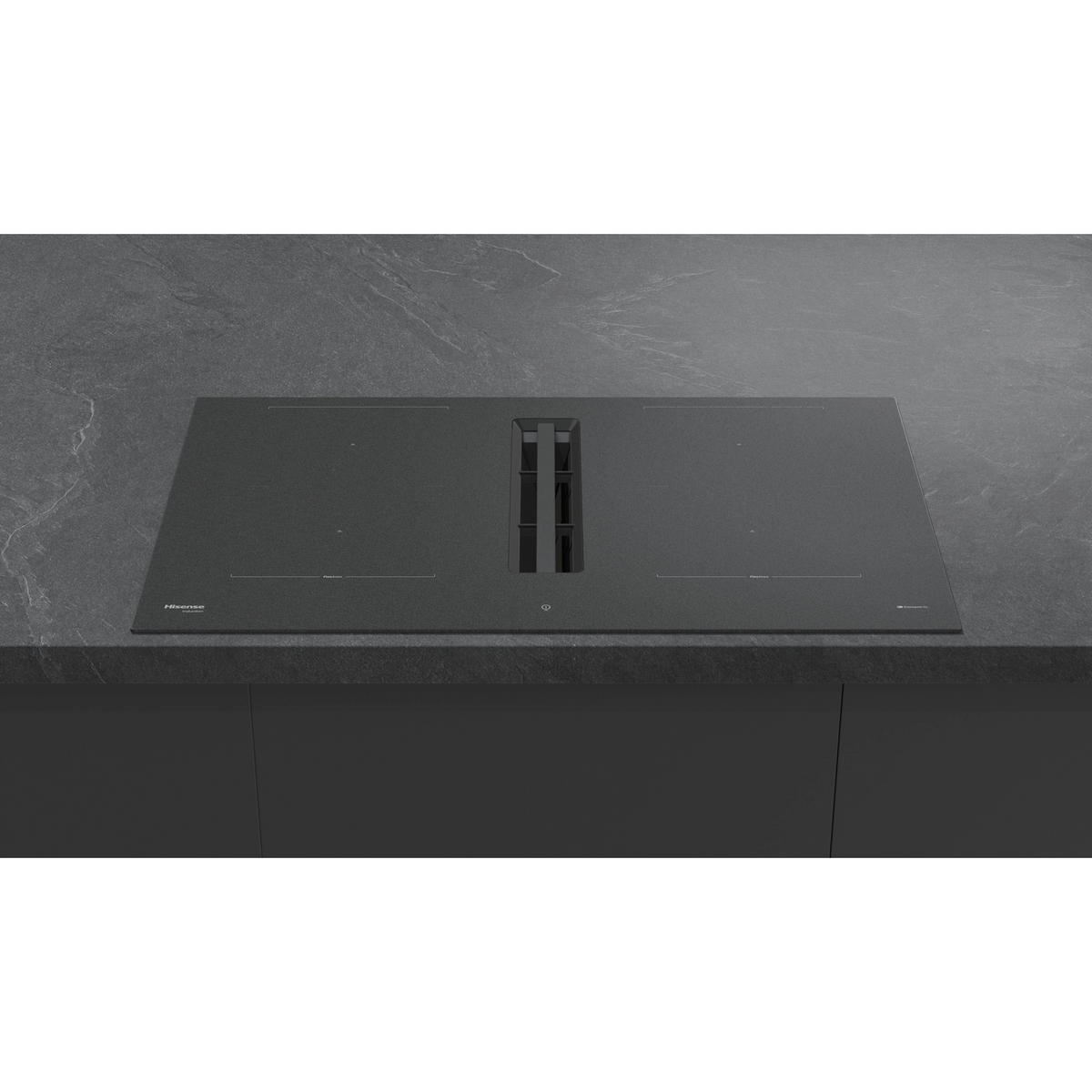 KOCHFELD-DUNSTABZUG-KOMBI HEH8443BSCWF1  - Schwarz, Basics, Glas/Metall (83/23,3/52cm) - Hisense