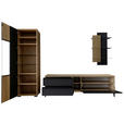 WOHNWAND  in Anthrazit, Wildeiche  277/200/45 cm  - Wildeiche/Anthrazit, Design, Glas/Holz (277/200/45cm) - Moderano