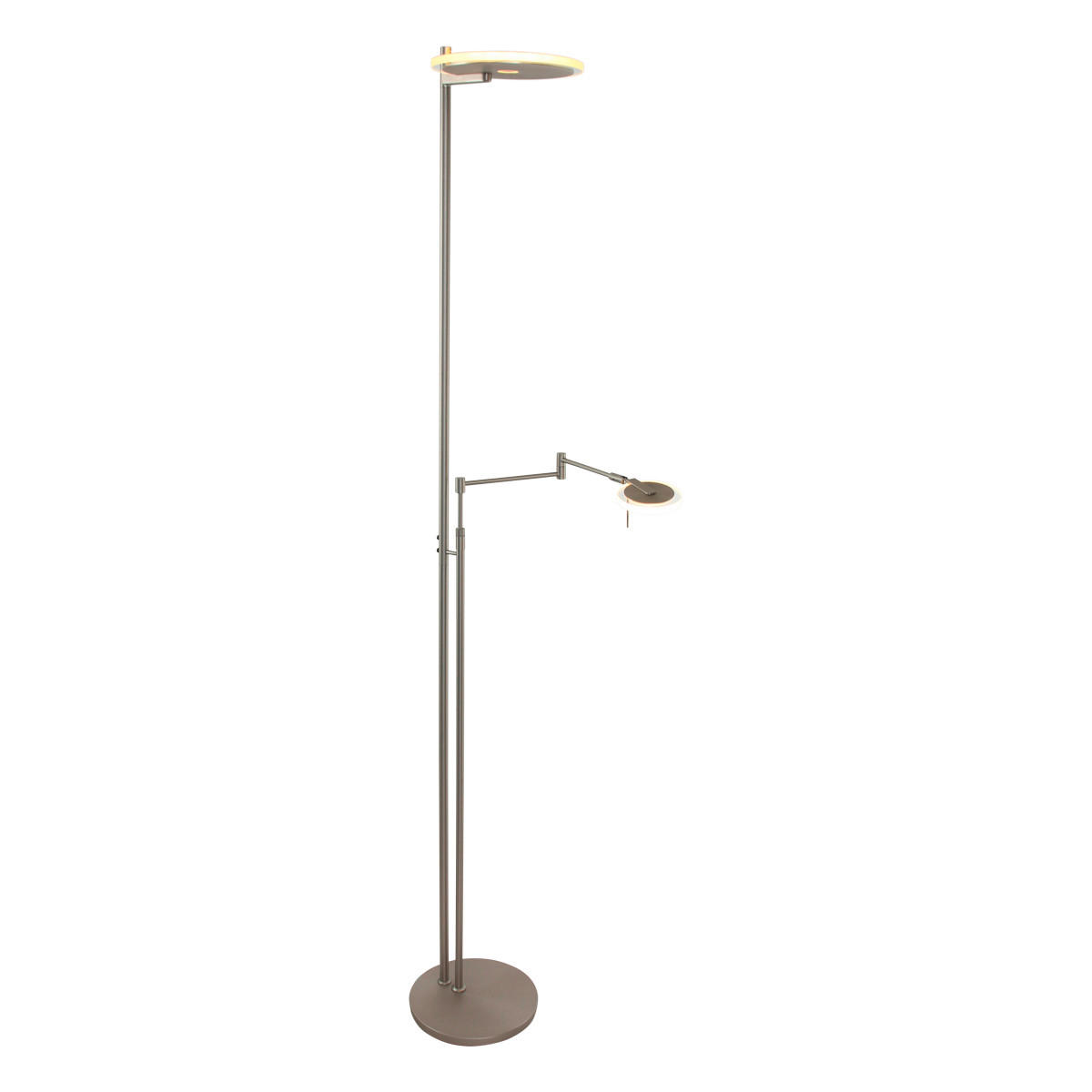STEHLEUCHTE 58/27/185 cm    - Edelstahlfarben, Design, Glas/Metall (58/27/185cm)
