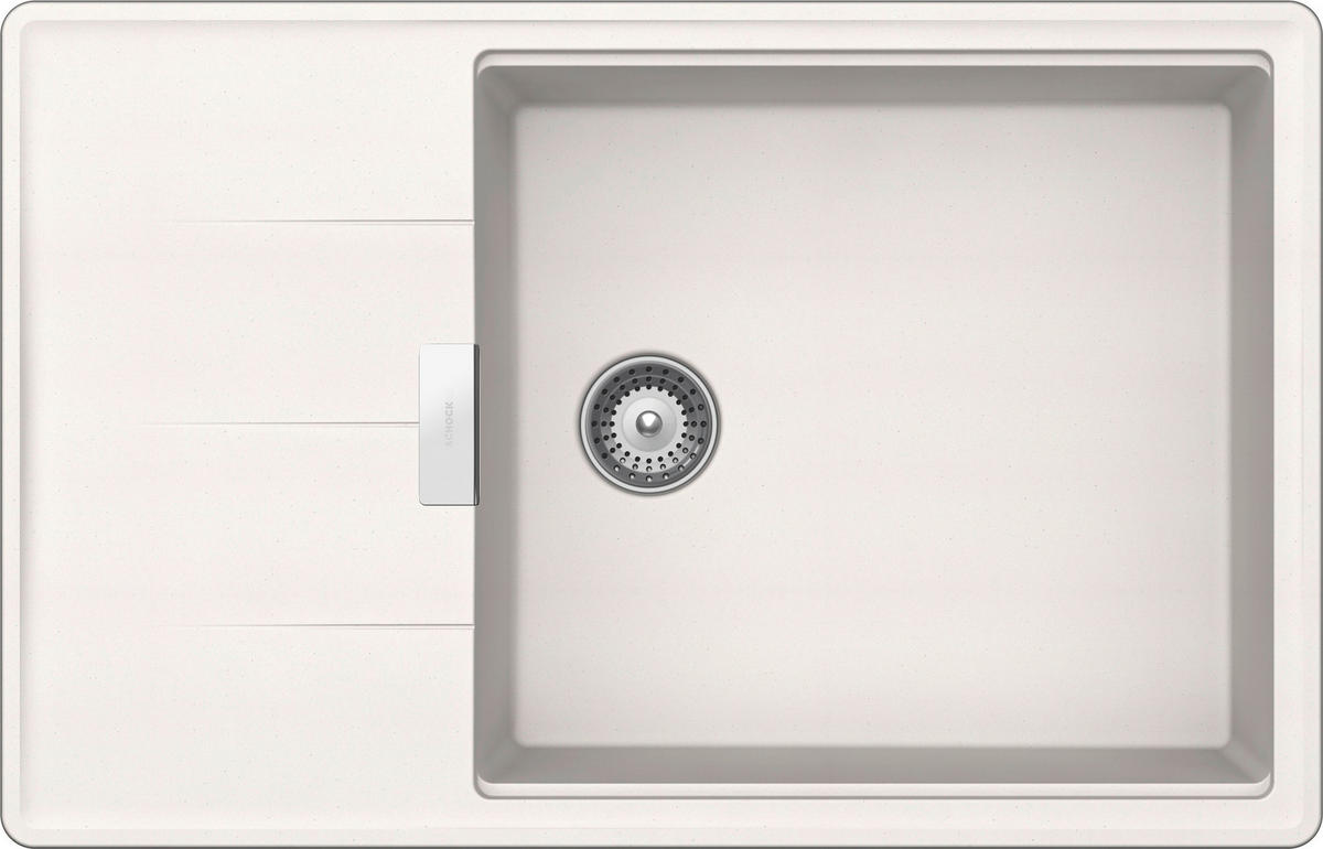 SPÜLE TIAD100LSUPOL  - Weiß, Basics, Stein (78/50cm) - Schock