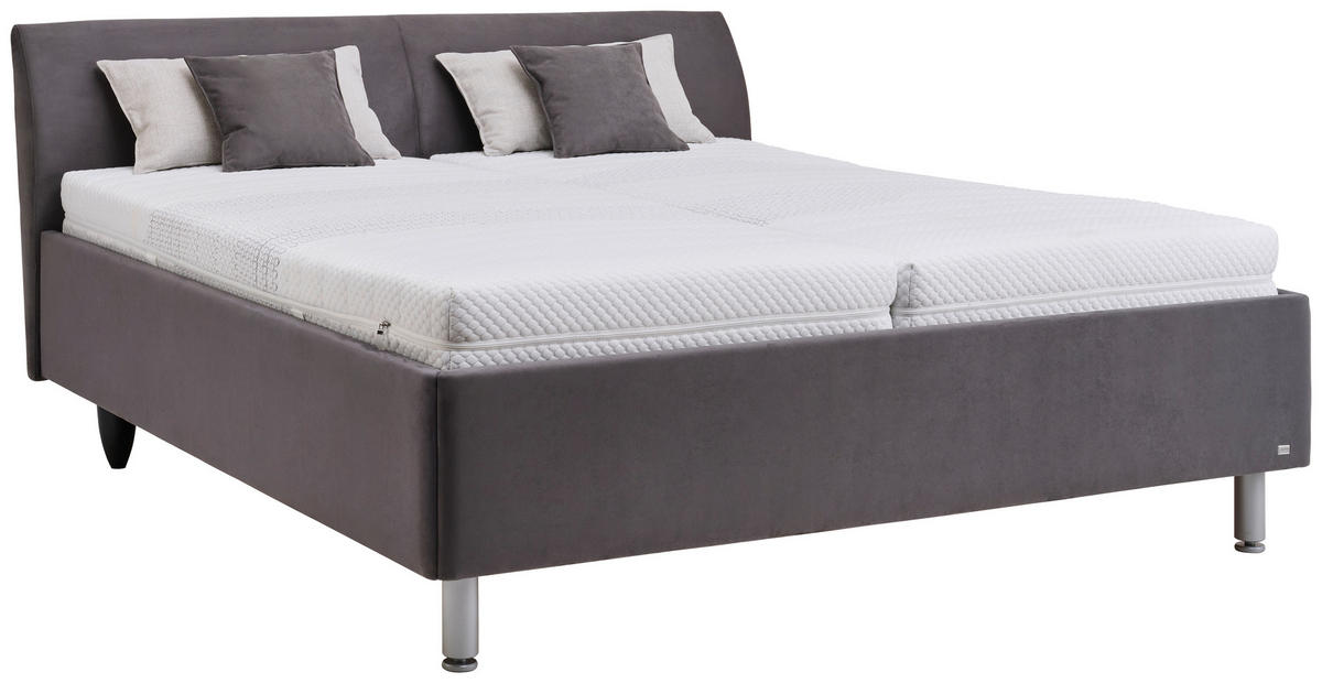 POLSTERBETT 180/200 cm  Anthrazit  - Weiss/Anthrazit, Design, Holz/Kunststoff (180/200cm) - RUF Betten