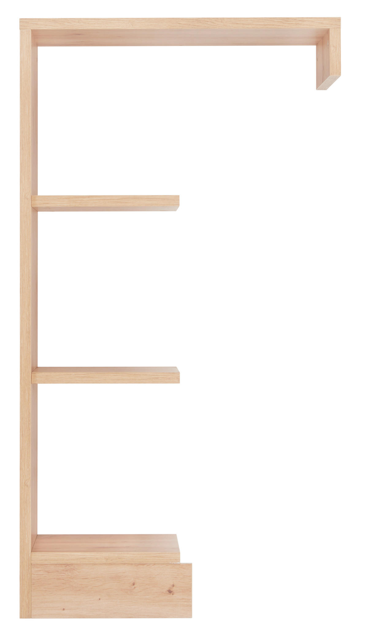 ANSTELLREGAL FÜR WIKO LEO Leo  - Eichefarben/Schwarz, Trend, Holzwerkstoff/Kunststoff (55/101/33cm) - Jimmylee