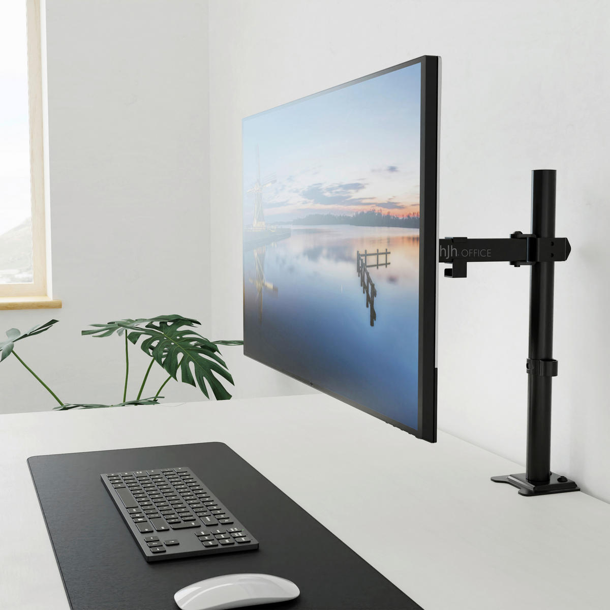 MONITOR-HALTERUNG  in Schwarz  - Schwarz, Basics, Kunststoff/Metall (4,5/40/32cm) - MID.YOU