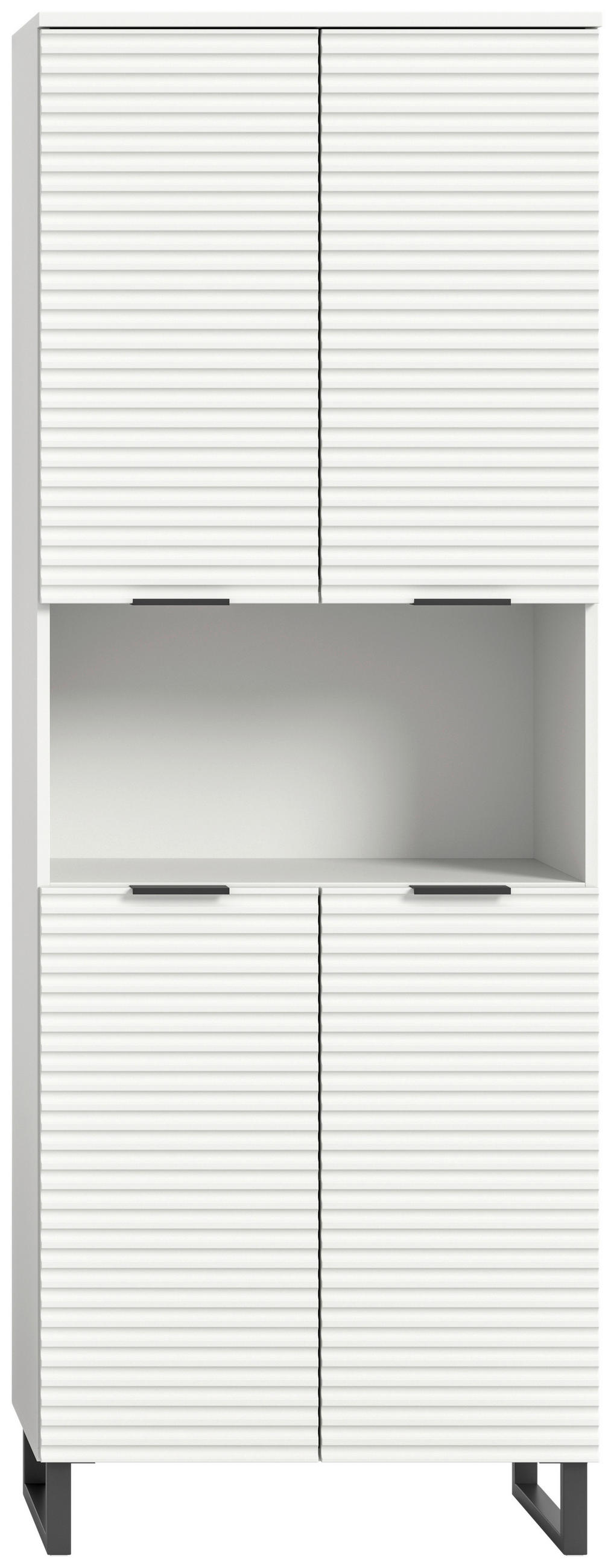 VISOKA OMARA 70/193/34 cm  - črna/bela, Moderno, kovina/leseni material (70/193/34cm) - MID.YOU