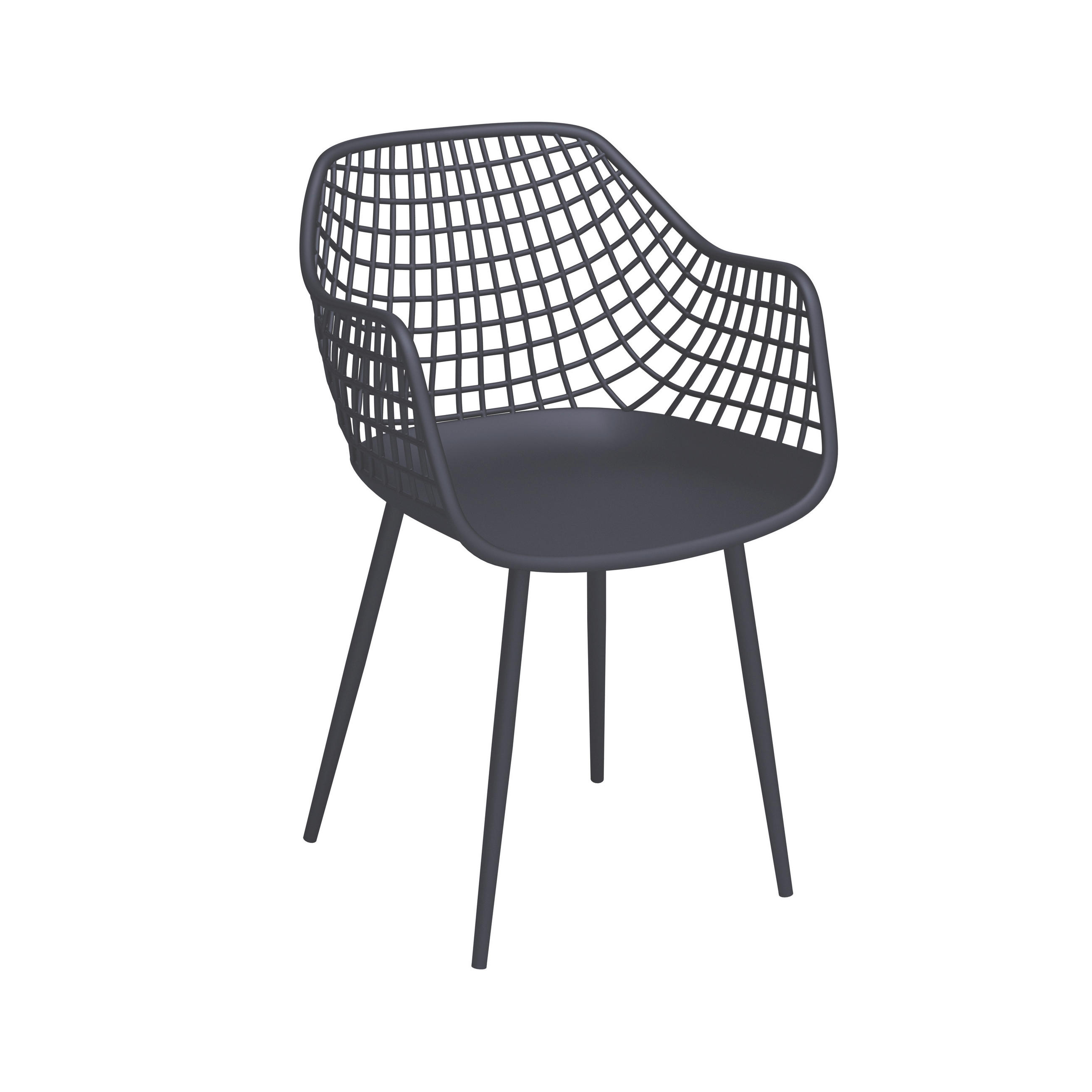 GARTENSESSEL Eisen Grau  - Grau, MODERN, Kunststoff/Metall (58/86/55cm) - Ambia Garden