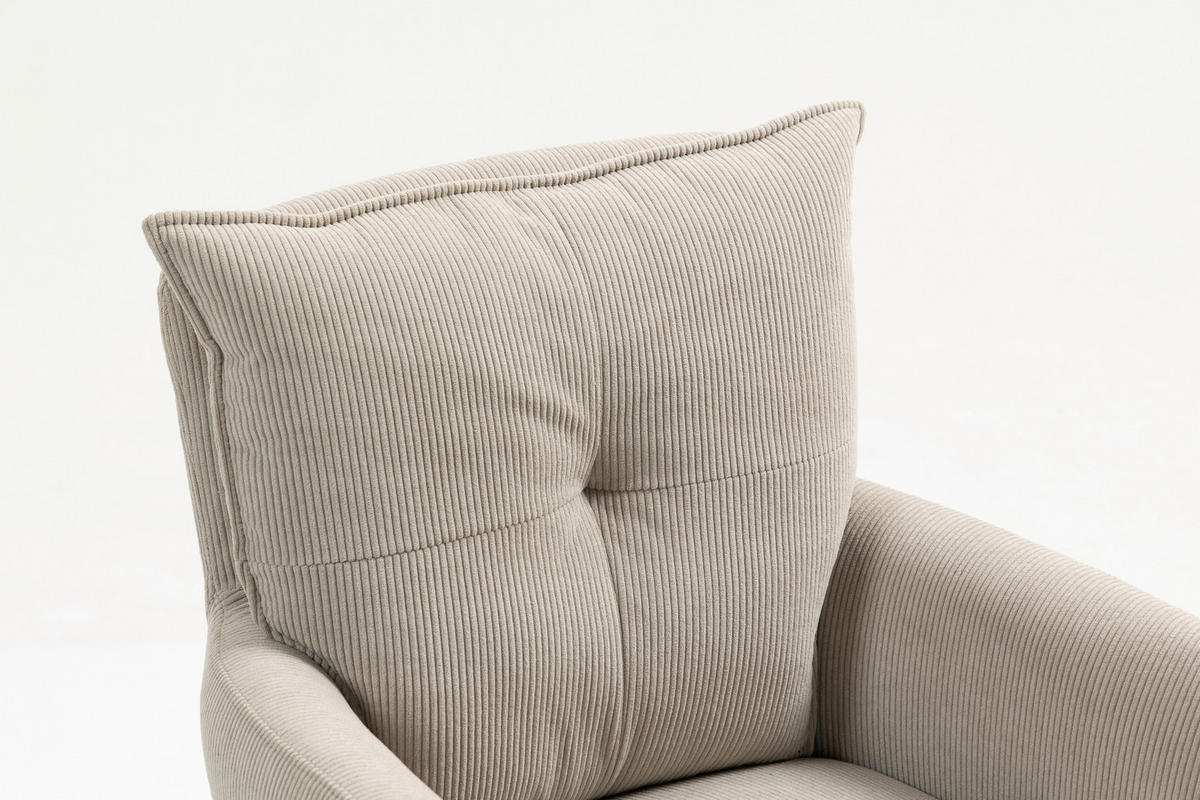 ARMLEHNSTUHL  in Feincord  - Taupe/Creme, Design, Textil/Metall (61/95/67cm) - Novel