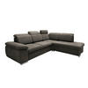 ECKSOFA Mikrofaser Dunkelbraun  - Chromfarben/Dunkelbraun, Design, Textil/Metall (283/228cm) - Livetastic