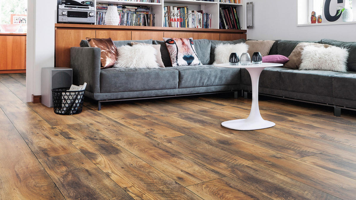 LAMINATBODEN  per  m² - Eichefarben/Dunkelbraun, Natur, Holzwerkstoff (220/24,3/0,8cm) - Living by HARO