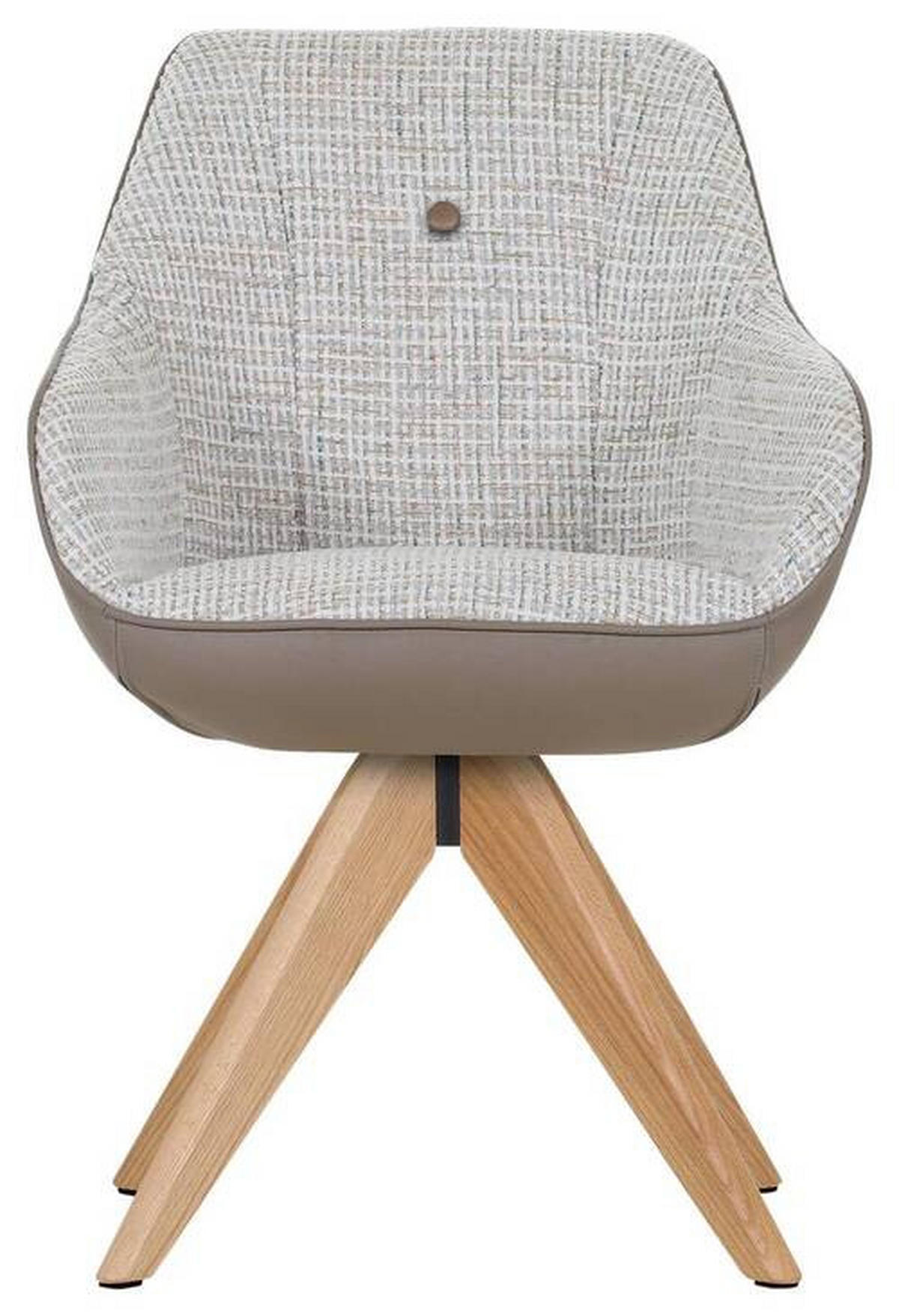 ARMLEHNSTUHL  in Chenille, Lederlook  - Taupe/Eichefarben, Modern, Holz/Textil (60/83/65cm) - Novel