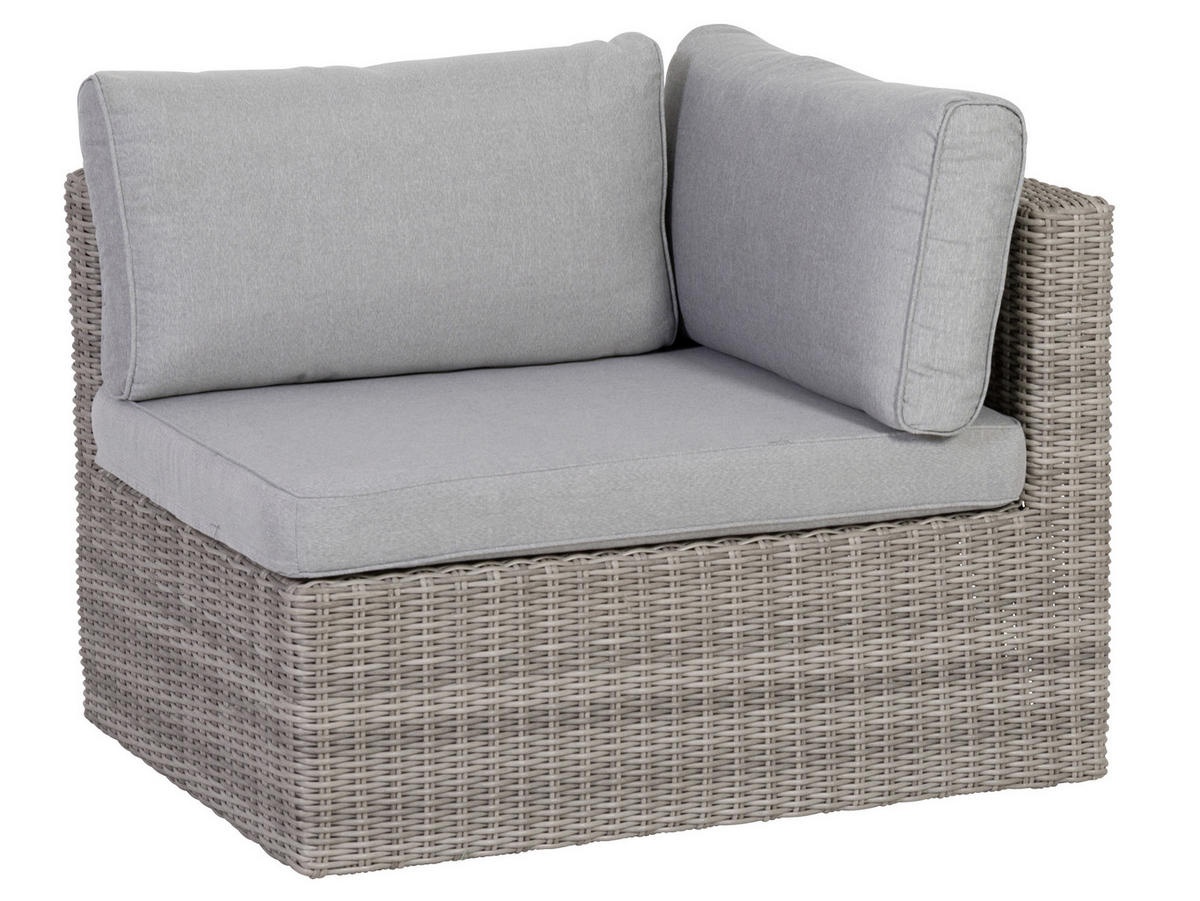 LOUNGEGARNITUR   93/65/71 cm Stahl  - Grau, Basics, Glas/Textil (93/65/71cm) - Gardenson