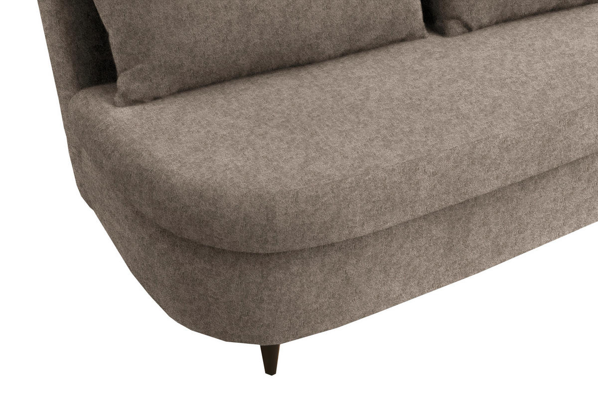 SCHLAFSOFA in Velours Braun  - Schwarz/Braun, Design, Holz/Textil (213/89/105cm) - Novel