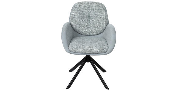 ARMLEHNSTUHL  in Eisen Webstoff  - Jadegrün/Schwarz, Design, Textil/Metall (59/90/64cm) - Linea Natura