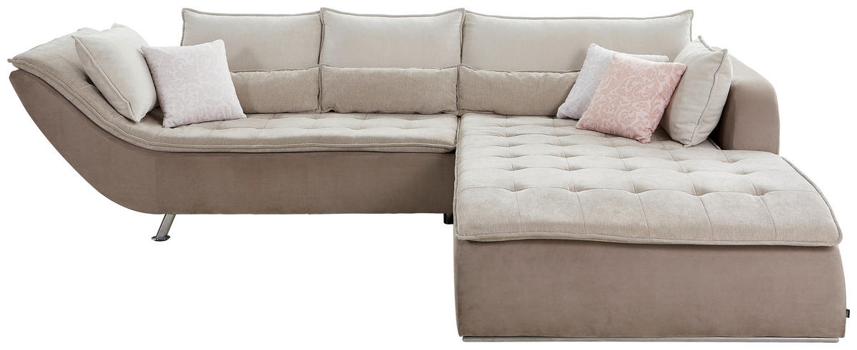HÖRNSOFFA i vävt tyg taupe, beige  - beige/sandfärgad, Design, metall/textil (300/220cm) - Livetastic