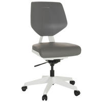 OTOČNÁ ŽIDLE, vzhled kůže, šedá - šedá, Basics, textil/plast (59/95/59cm) - MID.YOU