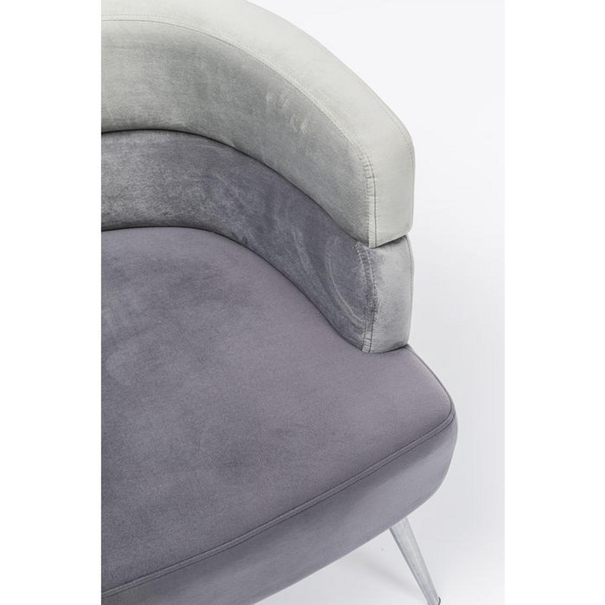COCKTAILSESSEL Samt Grau, Hellgrau    - Silberfarben/Hellgrau, Trend, Textil/Metall (65/74/64cm) - Kare-Design