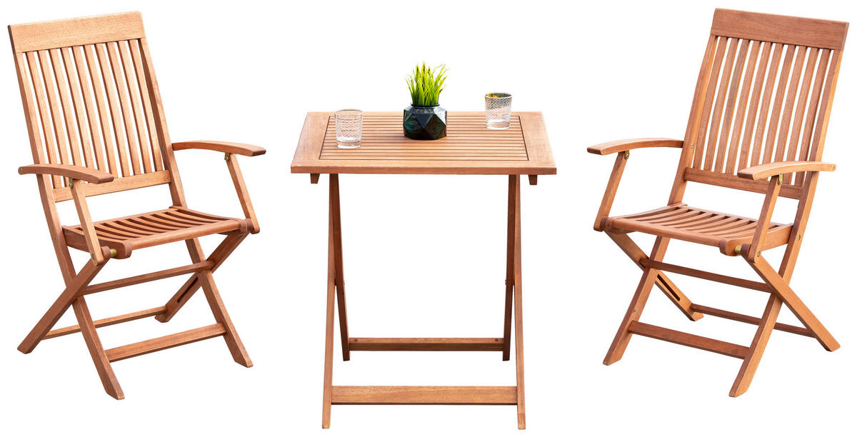BALKONSET  - Braun, KONVENTIONELL, Holz - Gardenson