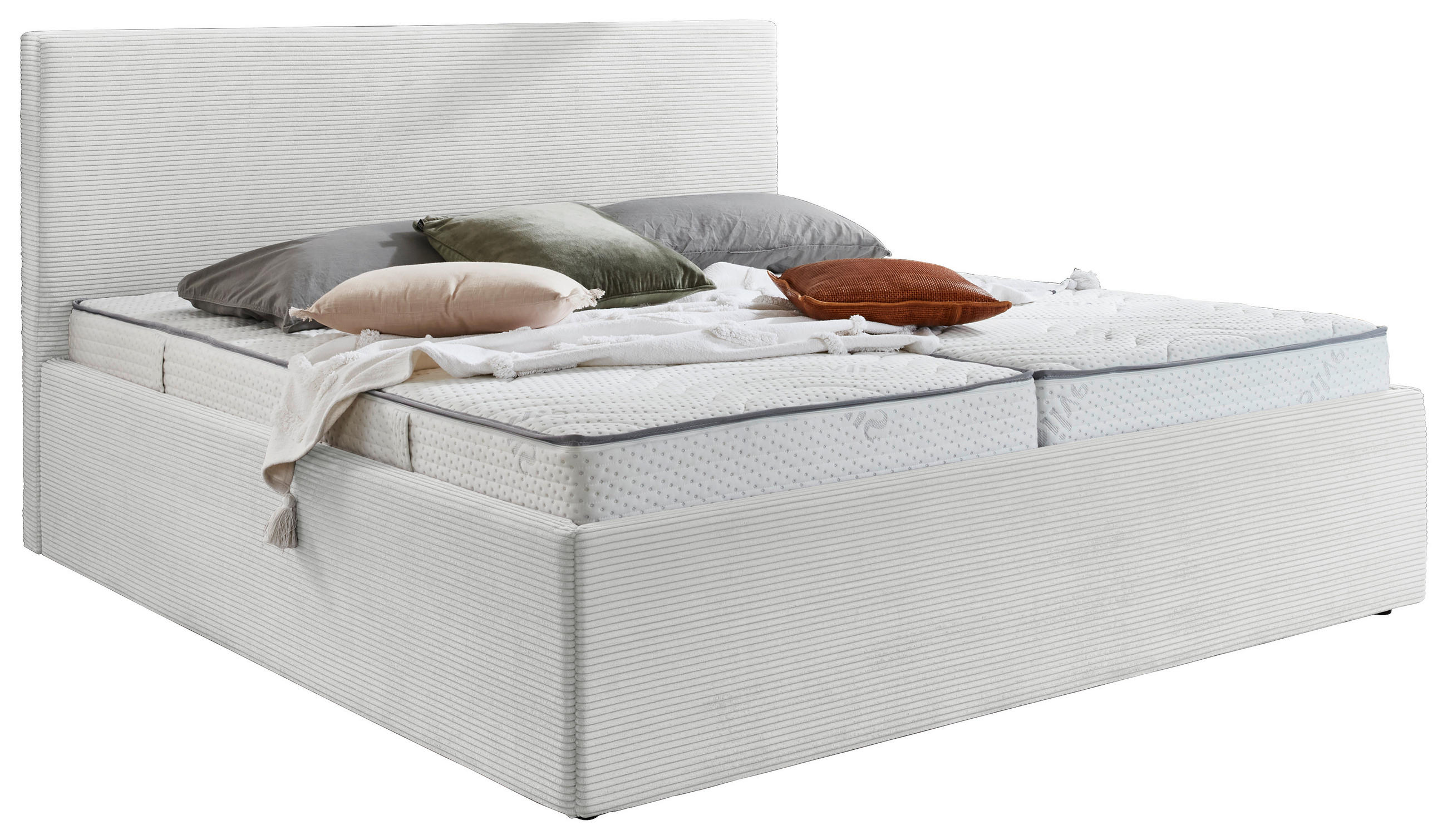 POLSTERBETT Bettkasten 180/200 cm  in Naturfarben  - Schwarz/Naturfarben, Trend, Kunststoff/Textil (180/200cm) - Boxxx