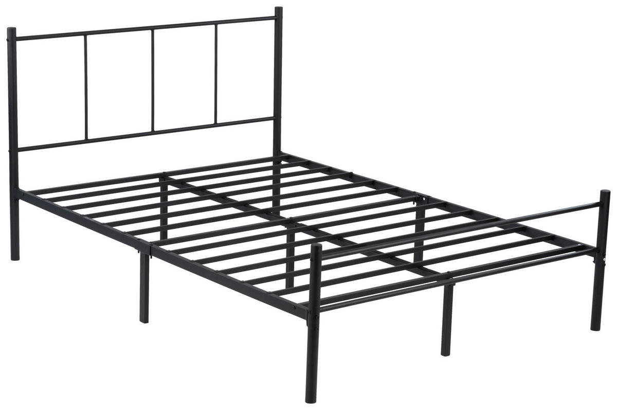 METALLBETT 140/200 cm  in Schwarz  - Schwarz, Basics, Metall (140/200cm) - Boxxx