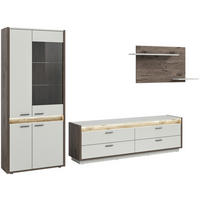 WOHNWAND 3-teilig  in Hellgrau  299/198/43 cm  - Anthrazit/Hellgrau, Design, Holzwerkstoff/Metall (299/198/43cm) - MID.YOU